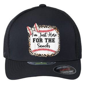 Im Just Here For The Snack Baseball Sister Baby Girl Flexfit Unipanel Trucker Cap