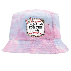 Im Just Here For The Snack Baseball Sister Baby Girl Tie-Dyed Bucket Hat