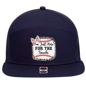 Im Just Here For The Snack Baseball Sister Baby Girl 7 Panel Mesh Trucker Snapback Hat