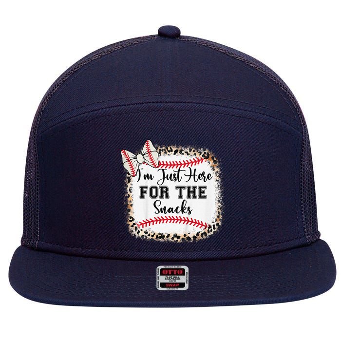 Im Just Here For The Snack Baseball Sister Baby Girl 7 Panel Mesh Trucker Snapback Hat