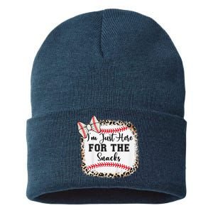 Im Just Here For The Snack Baseball Sister Baby Girl Sustainable Knit Beanie