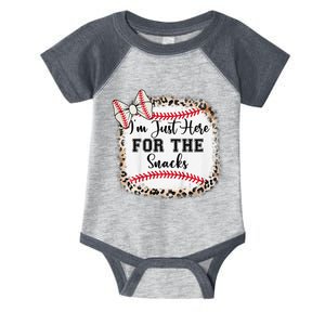 Im Just Here For The Snack Baseball Sister Baby Girl Infant Baby Jersey Bodysuit