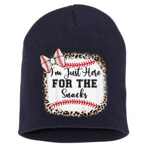 Im Just Here For The Snack Baseball Sister Baby Girl Short Acrylic Beanie