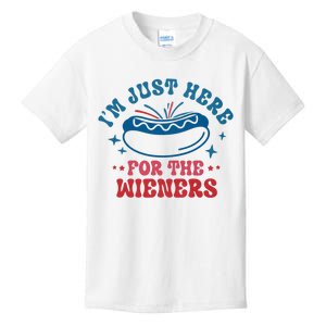 Im Just Here For The Wieners 4th Of July Kids T-Shirt