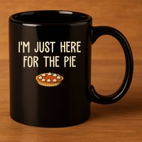 Im Just Here For The Pie Funny Holiday 11oz C Handle Ceramic Mug