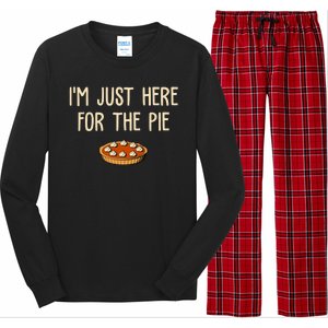 Im Just Here For The Pie Funny Holiday Long Sleeve Pajama Set