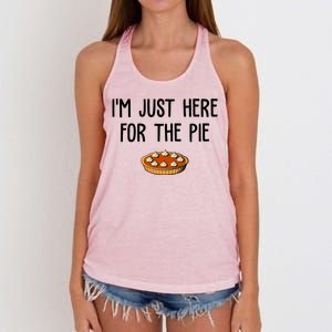 Im Just Here For The Pie Funny Holiday Women's Knotted Racerback Tank