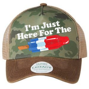 Im Just Here For The Popsicle Funny Bomb Retro 80s Pop Gift Legacy Tie Dye Trucker Hat