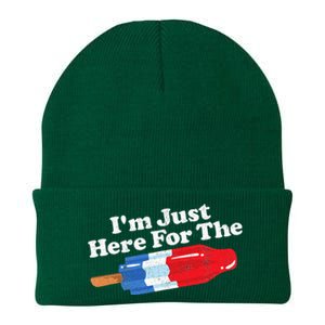 Im Just Here For The Popsicle Funny Bomb Retro 80s Pop Gift Knit Cap Winter Beanie