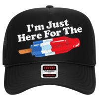 Im Just Here For The Popsicle Funny Bomb Retro 80s Pop Gift High Crown Mesh Back Trucker Hat