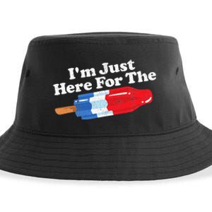 Im Just Here For The Popsicle Funny Bomb Retro 80s Pop Gift Sustainable Bucket Hat