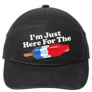 Im Just Here For The Popsicle Funny Bomb Retro 80s Pop Gift 7-Panel Snapback Hat