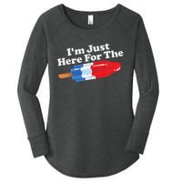 Im Just Here For The Popsicle Funny Bomb Retro 80s Pop Gift Women's Perfect Tri Tunic Long Sleeve Shirt