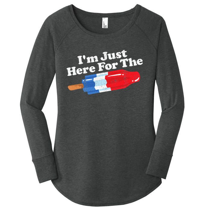 Im Just Here For The Popsicle Funny Bomb Retro 80s Pop Gift Women's Perfect Tri Tunic Long Sleeve Shirt