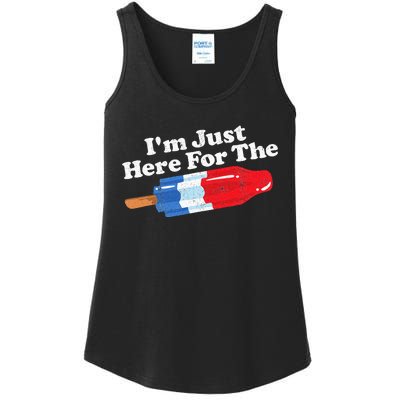 Im Just Here For The Popsicle Funny Bomb Retro 80s Pop Gift Ladies Essential Tank