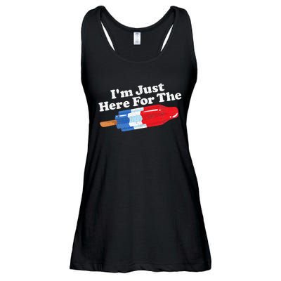 Im Just Here For The Popsicle Funny Bomb Retro 80s Pop Gift Ladies Essential Flowy Tank