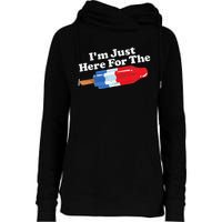 Im Just Here For The Popsicle Funny Bomb Retro 80s Pop Gift Womens Funnel Neck Pullover Hood