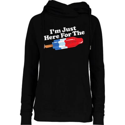 Im Just Here For The Popsicle Funny Bomb Retro 80s Pop Gift Womens Funnel Neck Pullover Hood