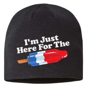 Im Just Here For The Popsicle Funny Bomb Retro 80s Pop Gift Sustainable Beanie