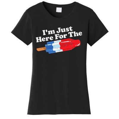 Im Just Here For The Popsicle Funny Bomb Retro 80s Pop Gift Women's T-Shirt