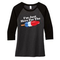 Im Just Here For The Popsicle Funny Bomb Retro 80s Pop Gift Women's Tri-Blend 3/4-Sleeve Raglan Shirt