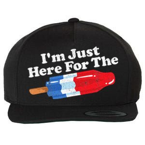 Im Just Here For The Popsicle Funny Bomb Retro 80s Pop Gift Wool Snapback Cap