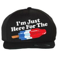 Im Just Here For The Popsicle Funny Bomb Retro 80s Pop Gift Wool Snapback Cap