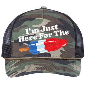 Im Just Here For The Popsicle Funny Bomb Retro 80s Pop Gift Retro Rope Trucker Hat Cap