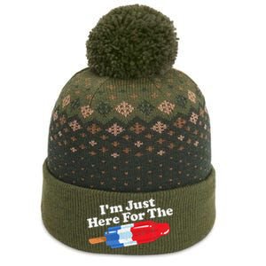 Im Just Here For The Popsicle Funny Bomb Retro 80s Pop Gift The Baniff Cuffed Pom Beanie