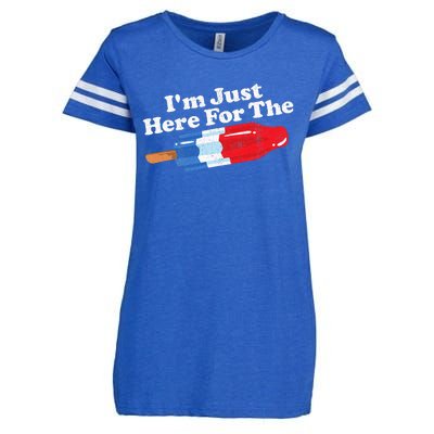 Im Just Here For The Popsicle Funny Bomb Retro 80s Pop Gift Enza Ladies Jersey Football T-Shirt