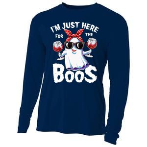 Im Just Here For The Boos Halloween Wo Ghost Cute Funny Cooling Performance Long Sleeve Crew