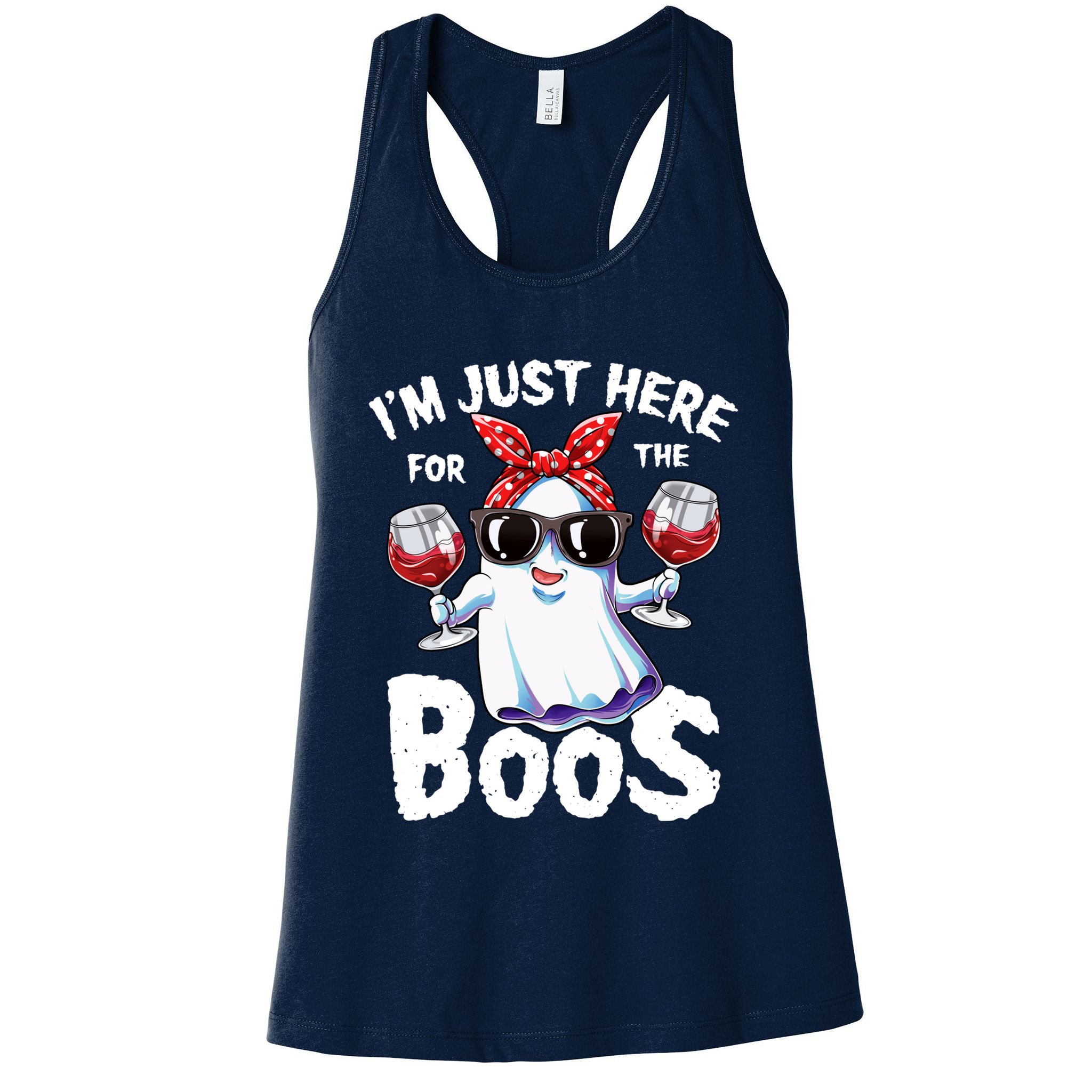 Im Just Here For The Boos Halloween Wo Ghost Cute Funny Womens Tank Top
