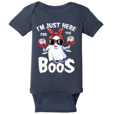Im Just Here For The Boos Halloween Wo Ghost Cute Funny Baby Bodysuit