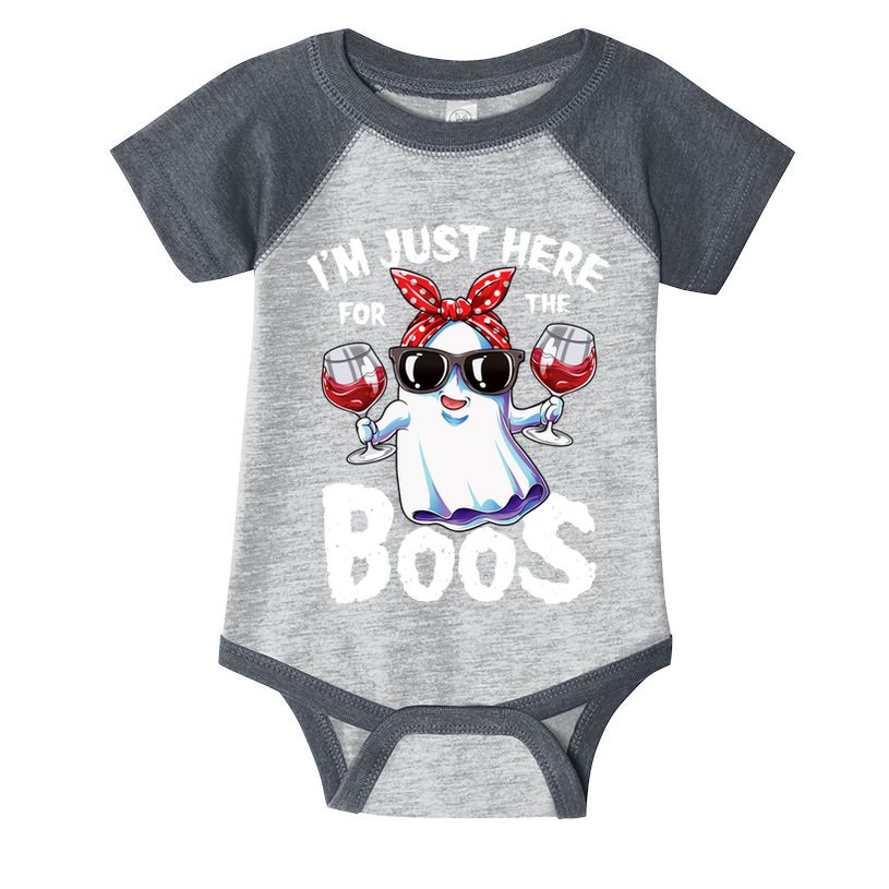 Im Just Here For The Boos Halloween Wo Ghost Cute Funny Infant Baby Jersey Bodysuit
