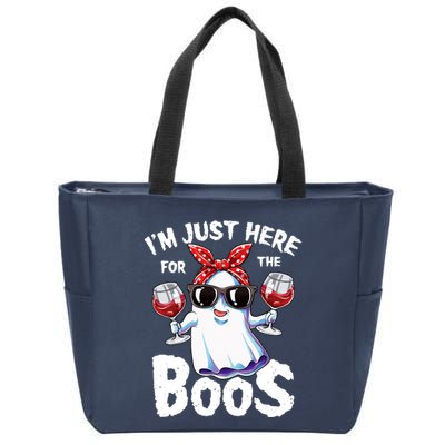 Im Just Here For The Boos Halloween Wo Ghost Cute Funny Zip Tote Bag