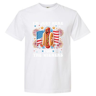 IM Just Here For The Wieners Funny 4th Of July Hot Dog Gift Garment-Dyed Heavyweight T-Shirt