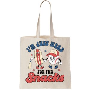 IM Just Here For The Snacks Baseball 4th Of July Hot Dog Tote Bag