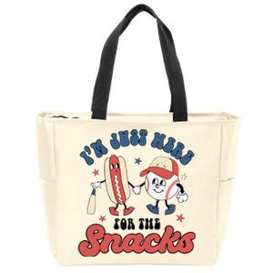 IM Just Here For The Snacks Baseball 4th Of July Hot Dog Zip Tote Bag