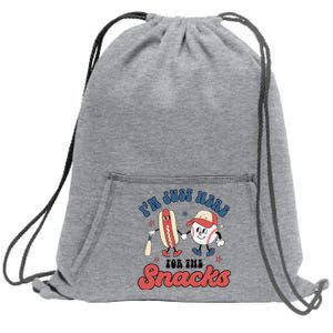 IM Just Here For The Snacks Baseball 4th Of July Hot Dog Sweatshirt Cinch Pack Bag