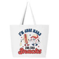 IM Just Here For The Snacks Baseball 4th Of July Hot Dog 25L Jumbo Tote