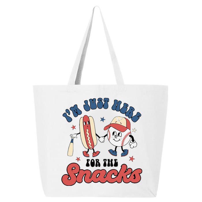 IM Just Here For The Snacks Baseball 4th Of July Hot Dog 25L Jumbo Tote