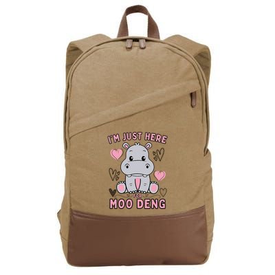 IM Just Here For Moo Deng Cotton Canvas Backpack