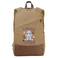 IM Just Here For Moo Deng Cotton Canvas Backpack