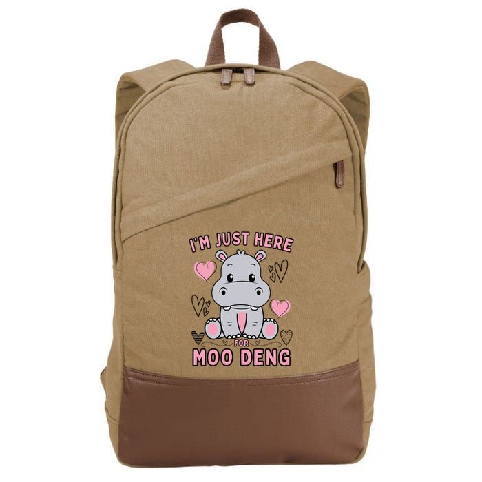 IM Just Here For Moo Deng Cotton Canvas Backpack