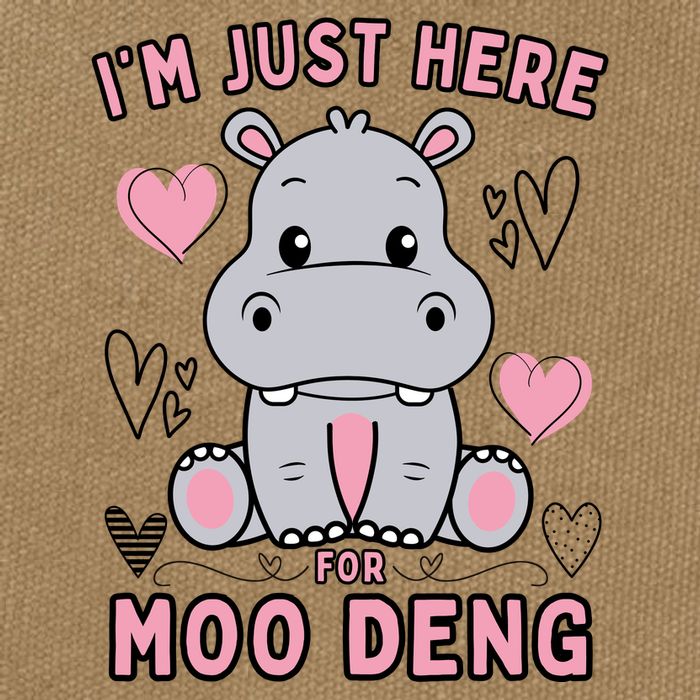 IM Just Here For Moo Deng Cotton Canvas Backpack