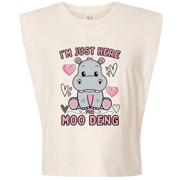 IM Just Here For Moo Deng Garment-Dyed Women's Muscle Tee
