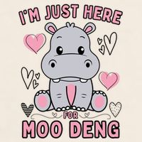 IM Just Here For Moo Deng Garment-Dyed Women's Muscle Tee