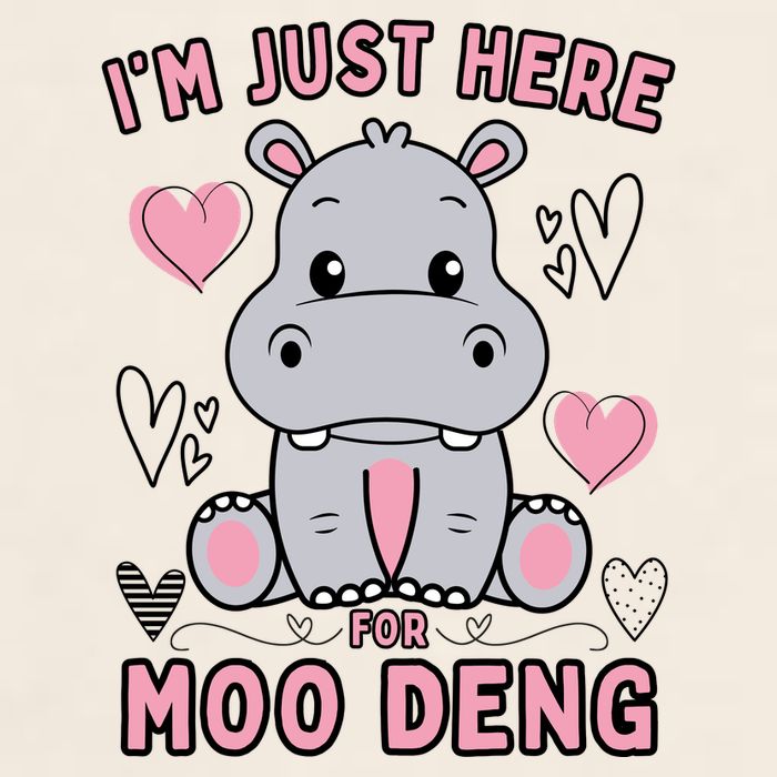 IM Just Here For Moo Deng Garment-Dyed Women's Muscle Tee