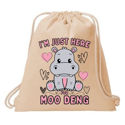 IM Just Here For Moo Deng Drawstring Bag