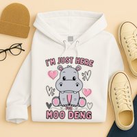 IM Just Here For Moo Deng Hoodie